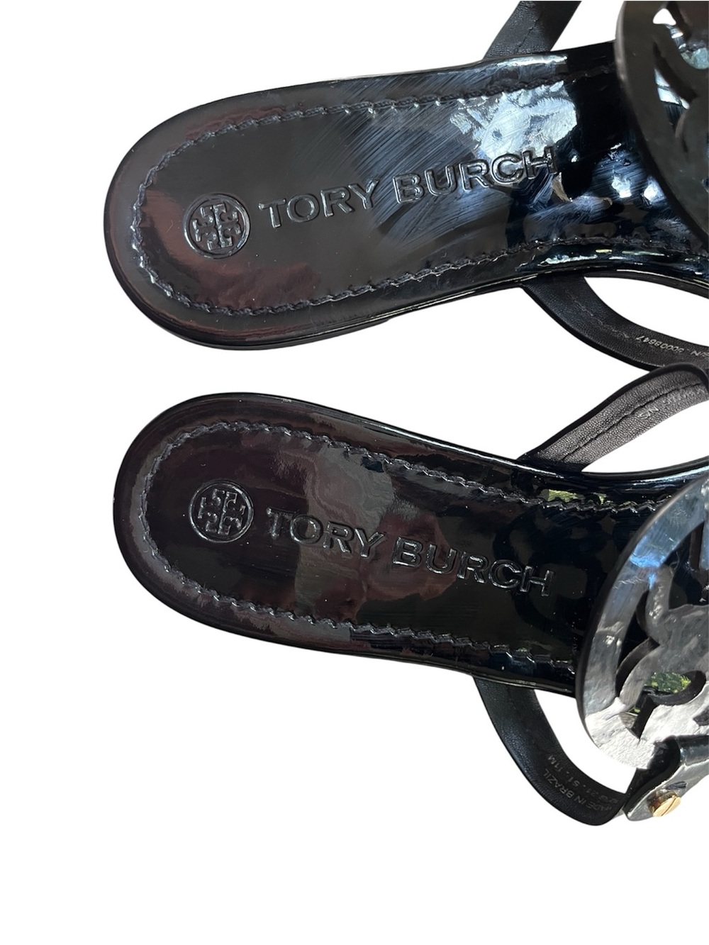 Tory Burch MILLER Black Patent Leather Sandal, sz 11 - Picture 6 of 15